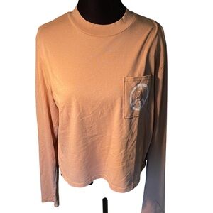 Volcom Pink Long Sleeve Boxy Crop Tee